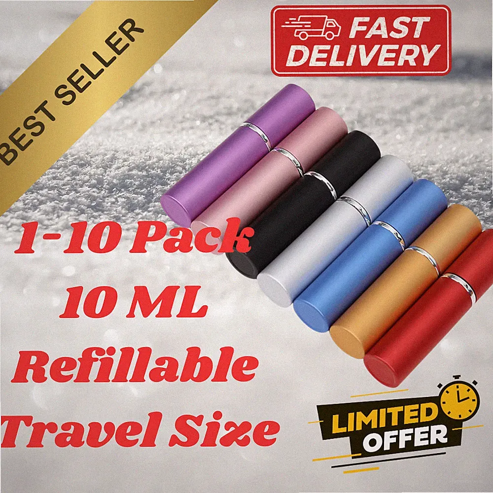 1-10pcs 10ml Refillable Perfume Atomizer Spray Bottle Leak Proof Travel Portable