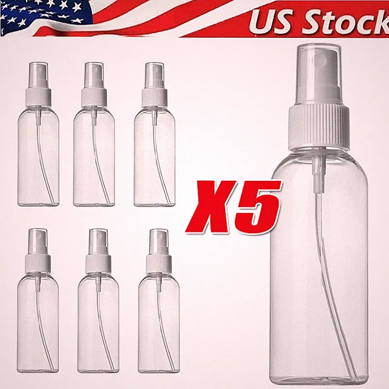 1~5PCS 30ml/60ml Travel Spray Bottle Plastic Transparent Perfume Empty Atomizer